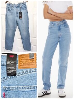 NWT Levi's 70s High Slim Straight Jeans Ultra High Rise Vintage Denim Size 30